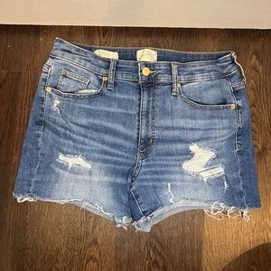Universal Threads High Rise Midi Denim Shorts